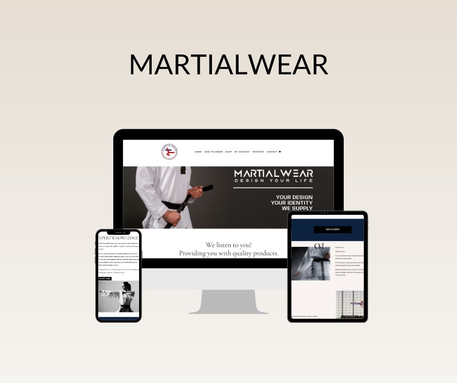 MartialWear website Design by Ninja Designs. Website design for martial arts businesses